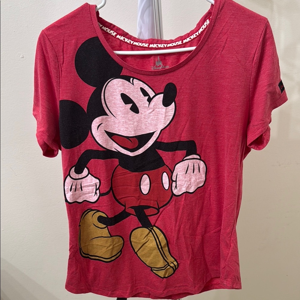 Disney Red Mickey Mouse Short Sleeve Tee